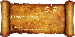 Dicker Péter névjegykártya