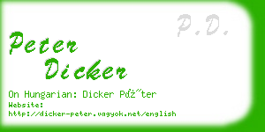 peter dicker business card